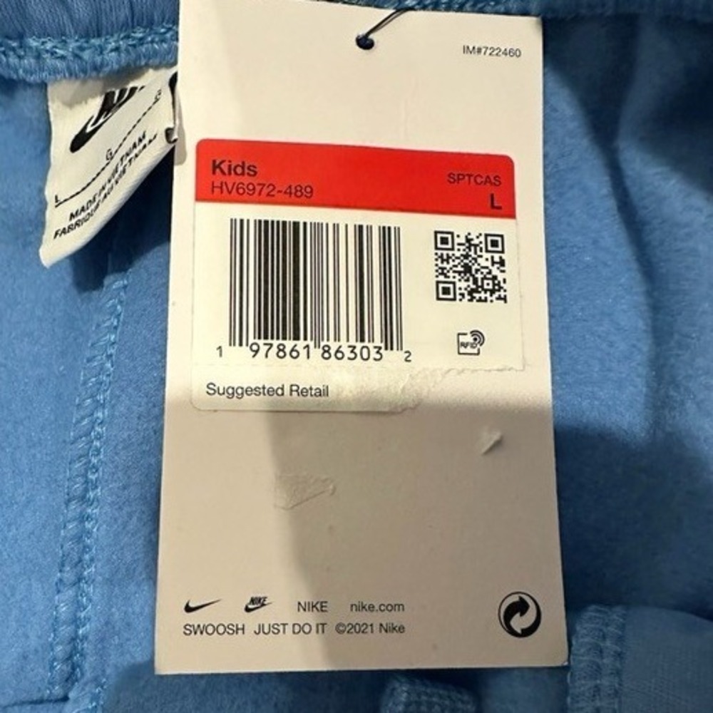 Nike Fleece Cargo Joggers Sweatpants Beyond Blue Big Kids Youth Large - Picture 5 of 9